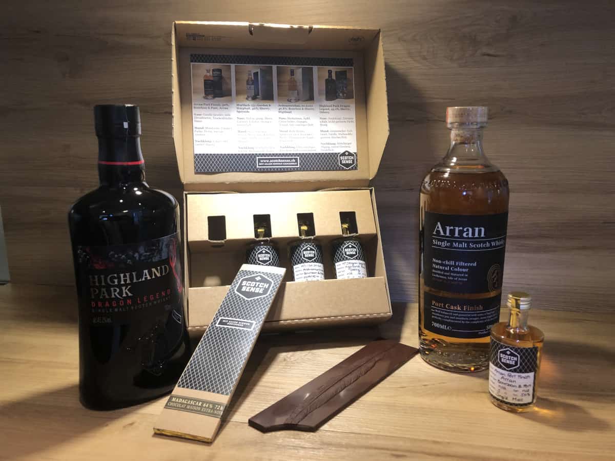 Tastingset Whisky und Schokolade, Weihnachtsgeschenk bei Scotch Sense kaufen