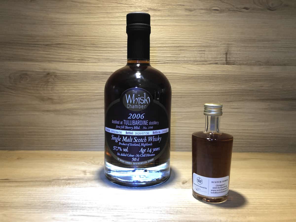Probierflasche Tullibardine Sherry, Persönliches Whisky Tastingset bei Scotchsense kaufen