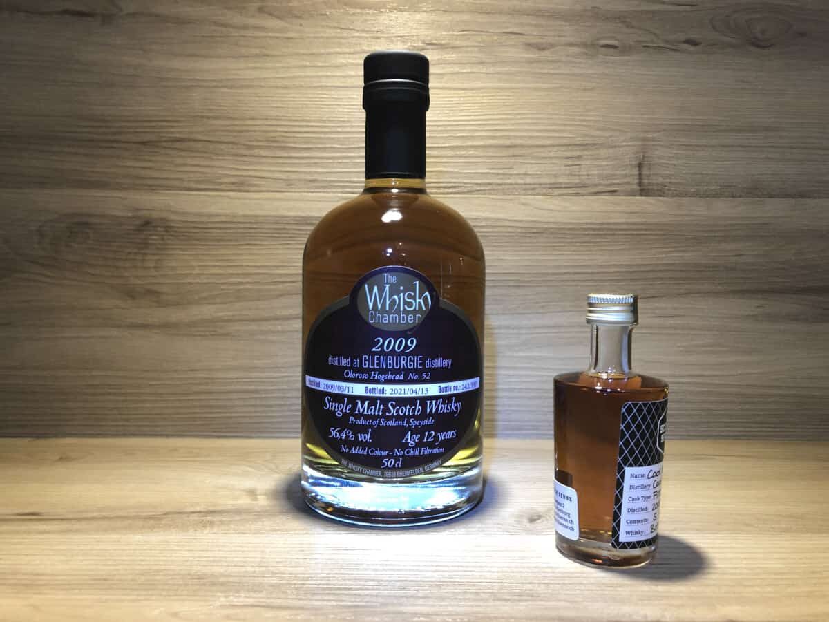 Probierflasche Glenburgie 12 Jahre, the Whisky Chamber, Persönliches Whisky Tastingset bei Scotchsense kaufen