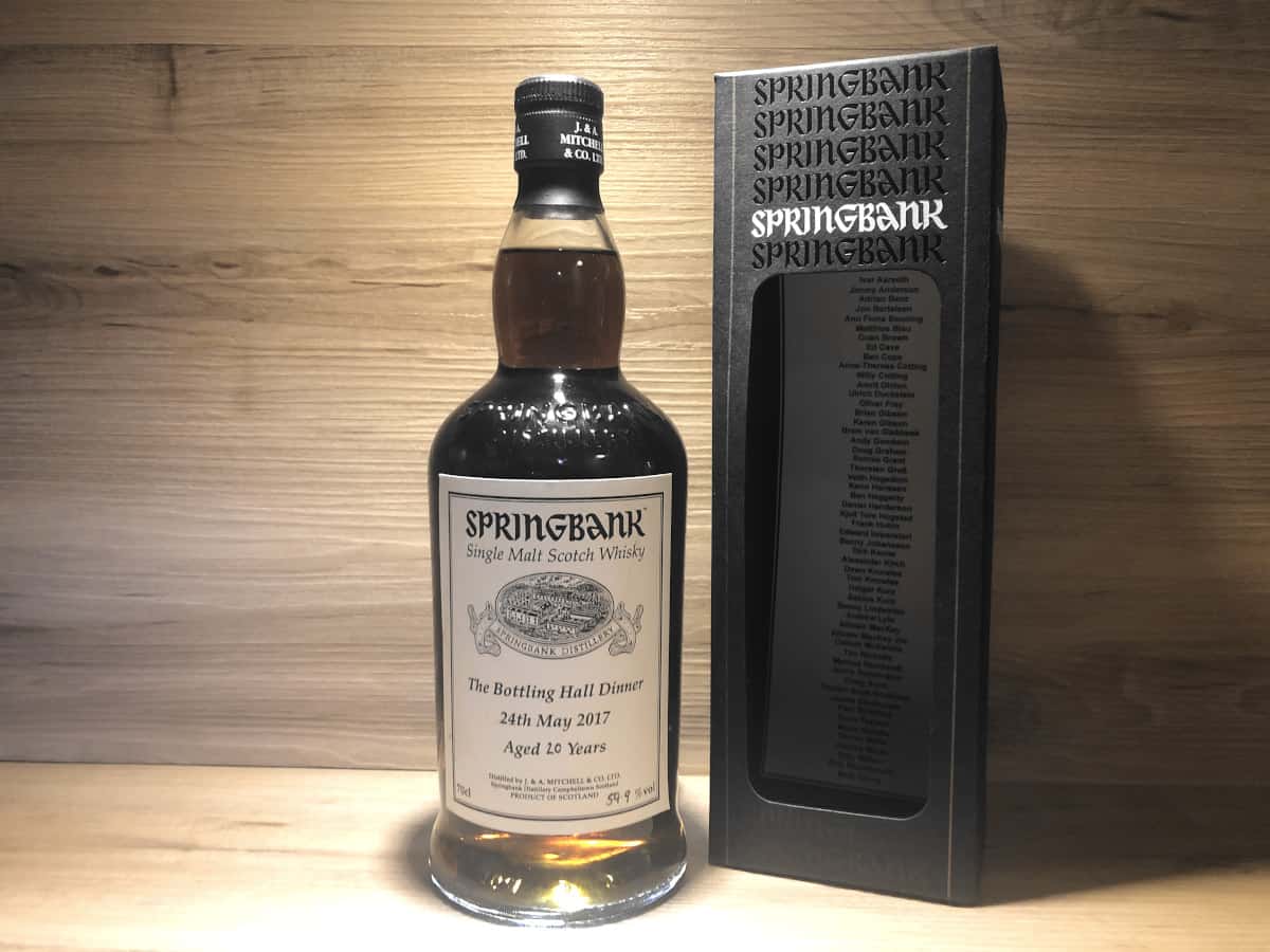 Springbank 20 Bottling Hall Dinner 2017 59.9%, Springbank Whisky und Tastingset bei Scotch Sense kaufen